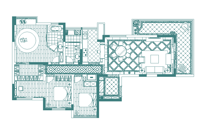 因为住户人不是很多，所以我把4房改为3房，从而空间会显的更大些。